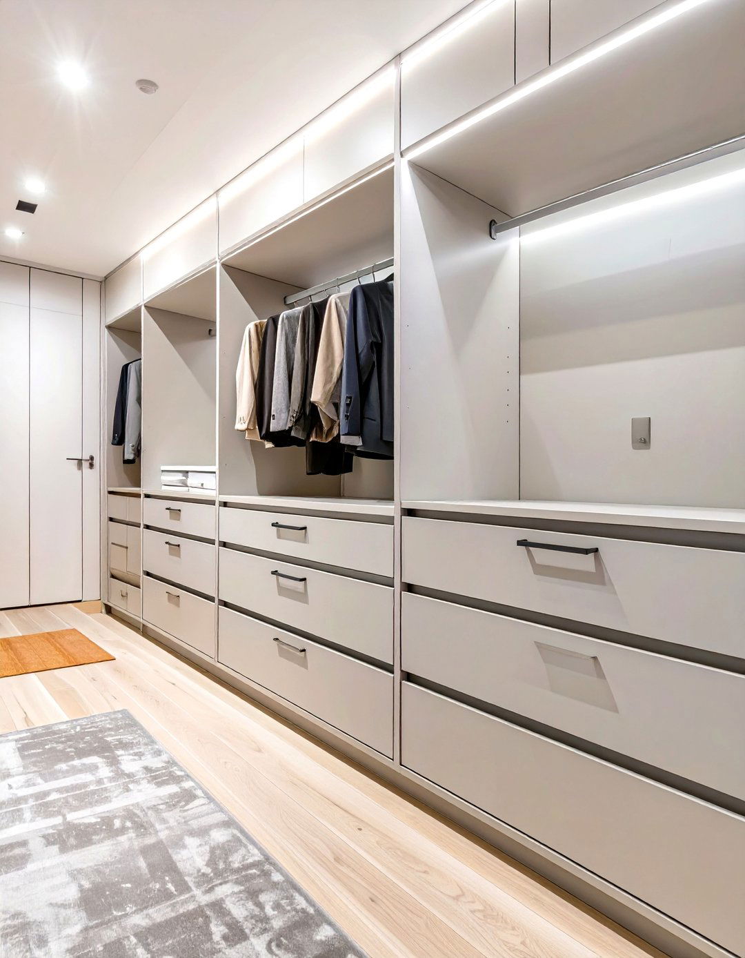 Minimalist Hardware on Cabinetry - 30 small walk in closet design ideas
