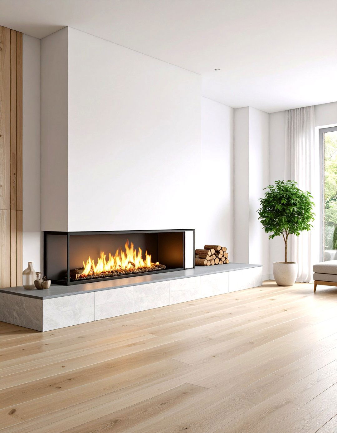 Minimalist Hearth Only Stone Design - 30 living room stone fireplace ideas