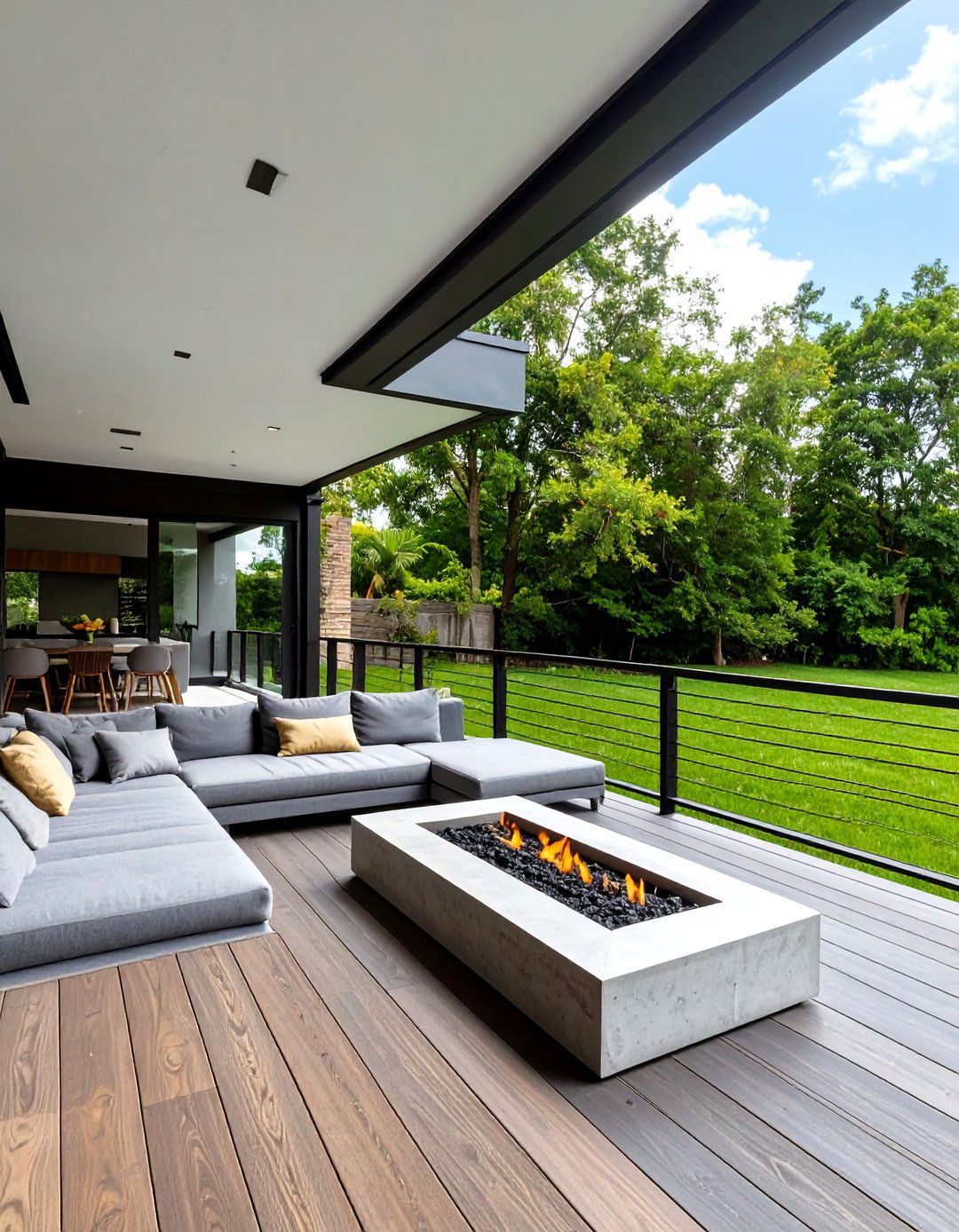 Minimalist Horizontal Bar Deck Railing - 30 metal deck railing ideas