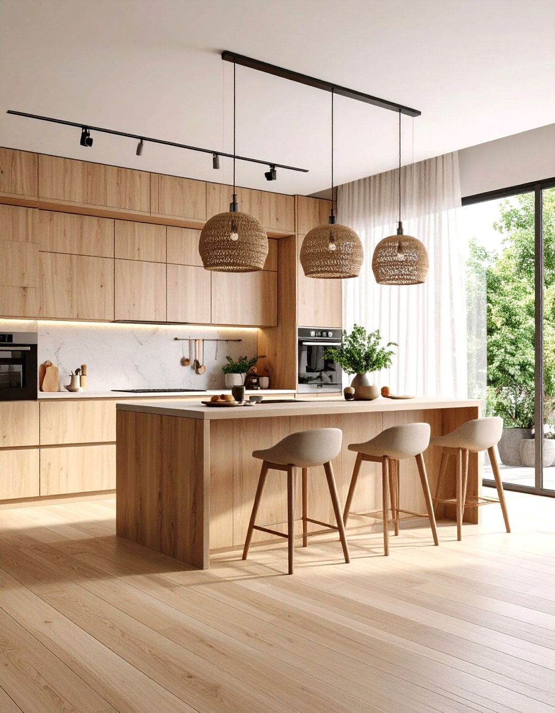 Minimalist Kitchen Hidden Track Curtains - 30 kitchen curtain ideas