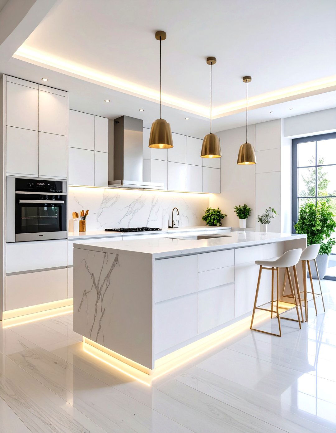 Minimalist Kitchen with Recessed Lighting - 30 kitchen lighting design ideas