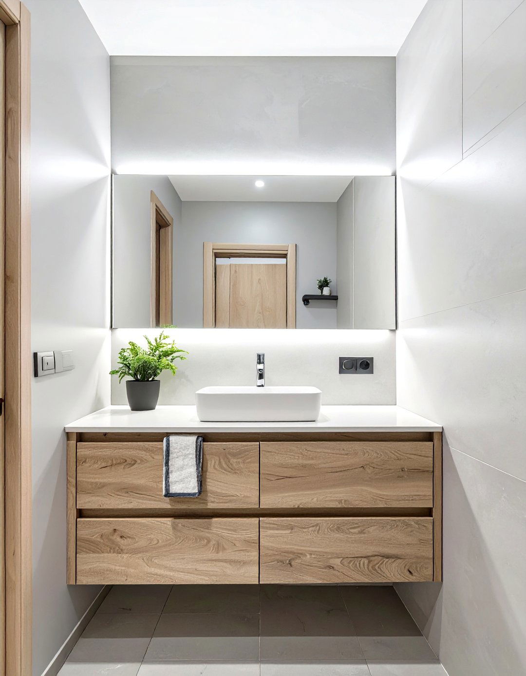 Minimalist LED Bar Vanity Lighting - 30 bathroom vanity lighting ideas