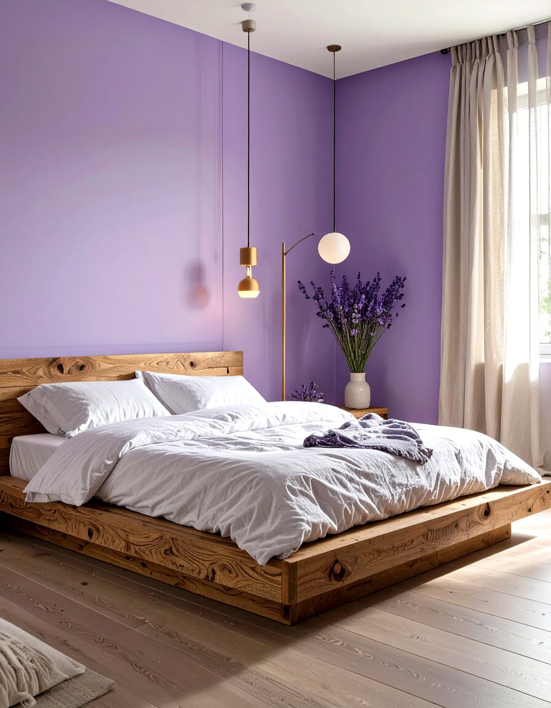 Minimalist Lavender Bedroom Retreat - 30 modern purple bedroom ideas