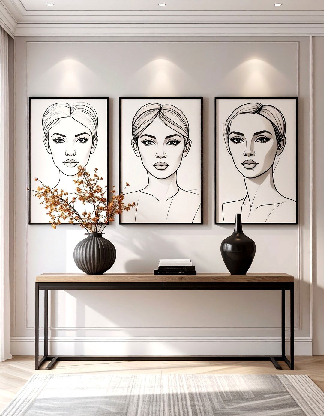 Minimalist Line Art Portraits - 30 ai wall art ideas