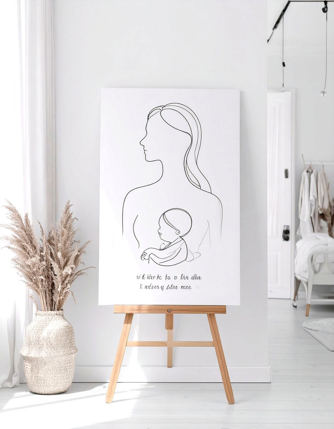 Minimalist Line Art Sign - 30 baby shower sign ideas