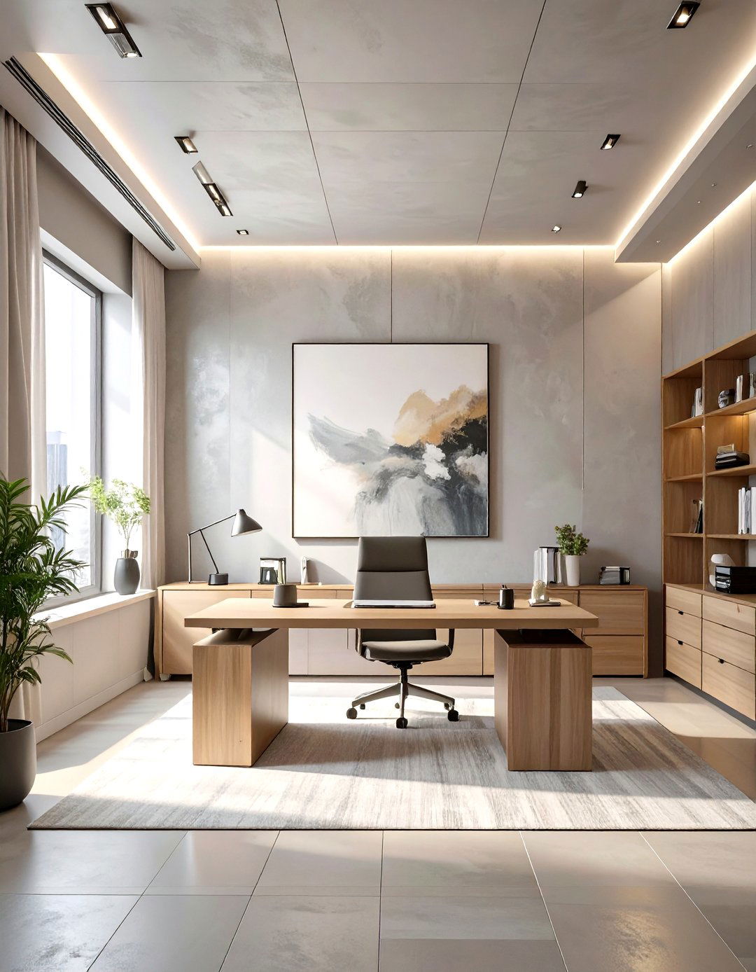 Minimalist Linen Texture Office Wallpaper - 30 office wallpaper ideas