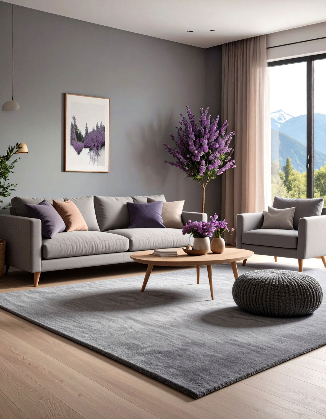 Minimalist Low Pile Wool Living Room Carpet - 30 living room carpet ideas
