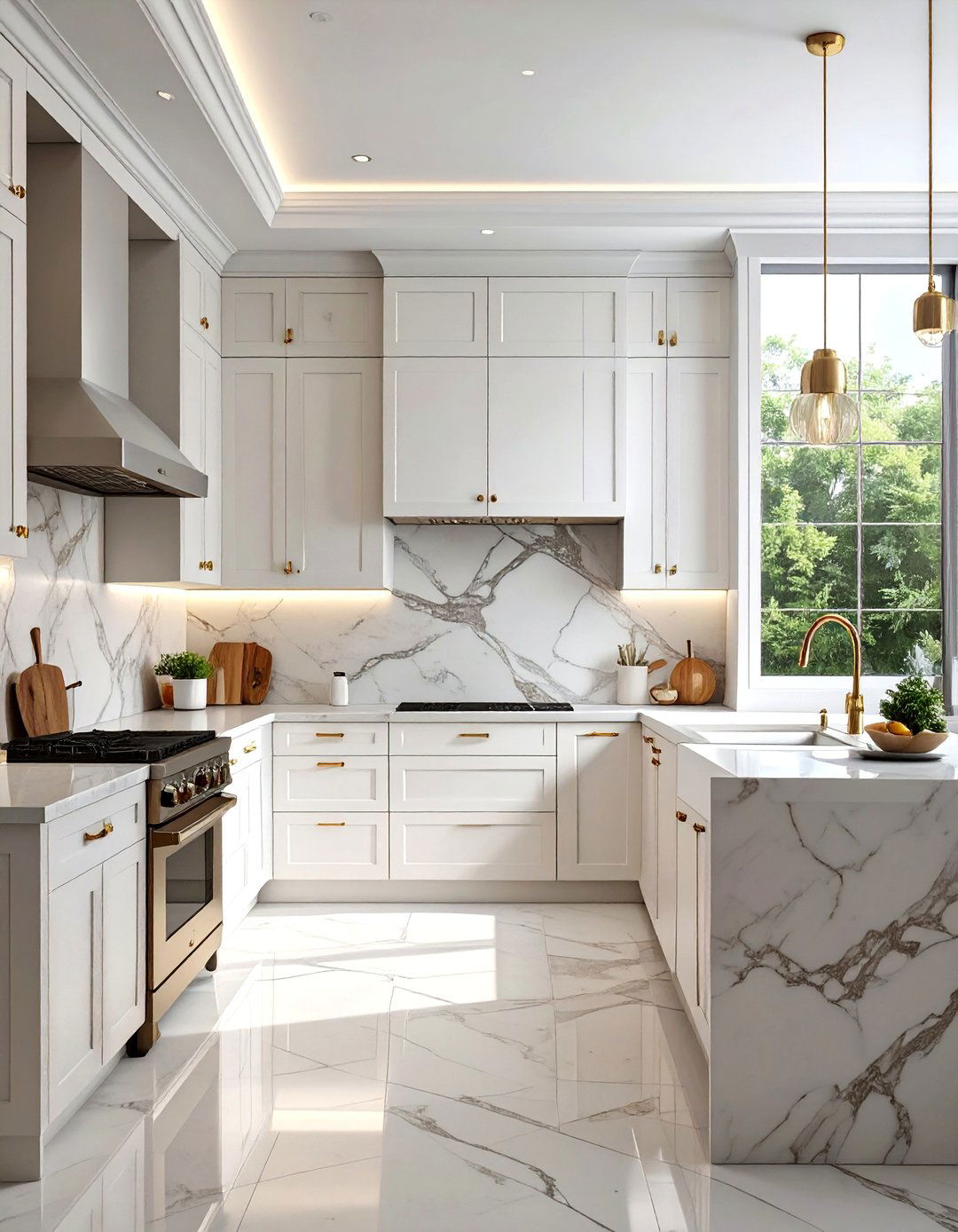 Minimalist Marble Slab - 30 backsplash tile ideas