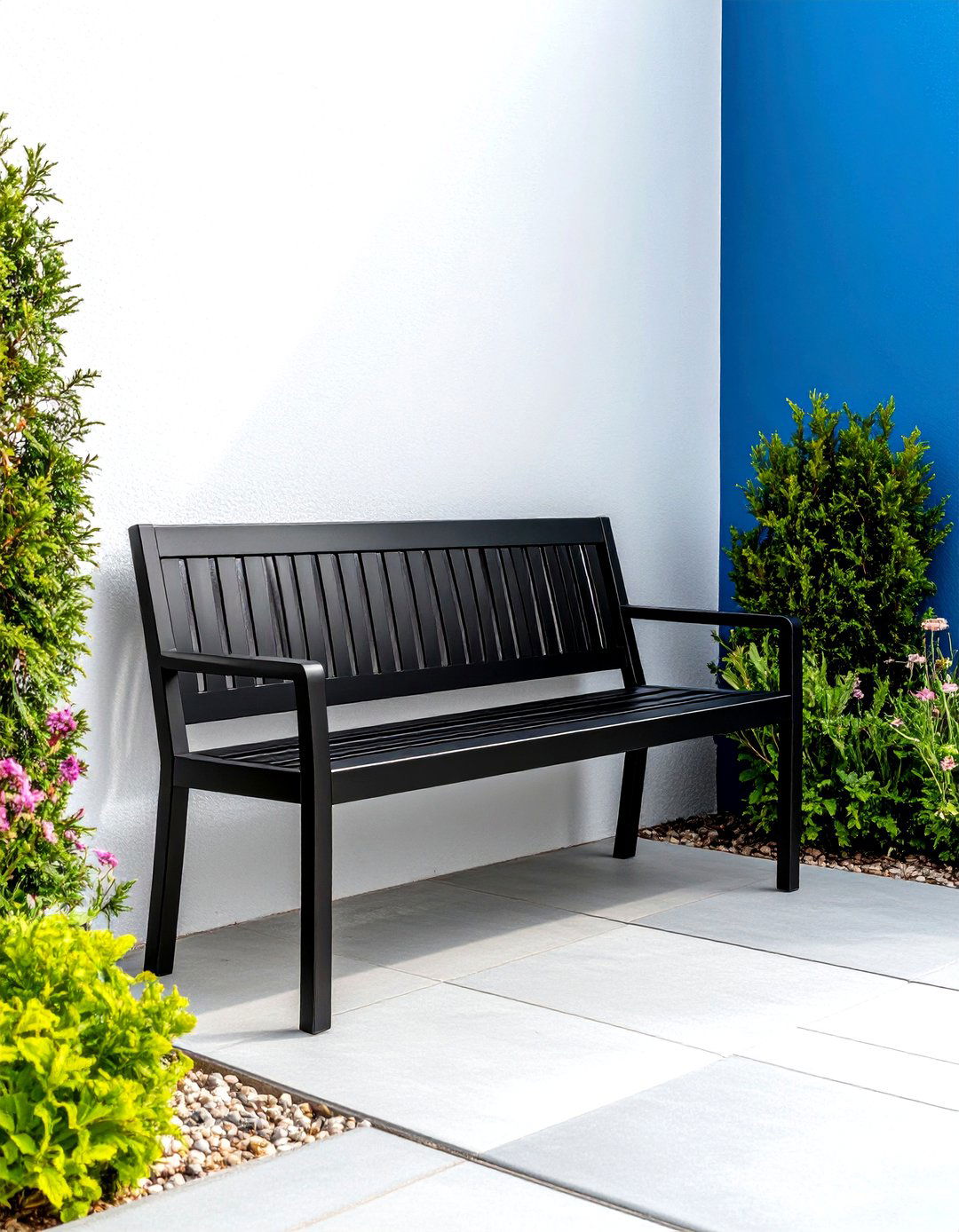 Minimalist Metal Bench Outdoor Seating - 30 outdoor seating ideas