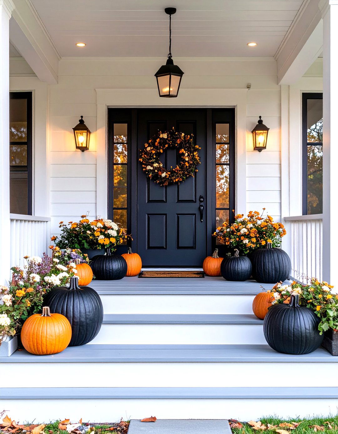 Minimalist Modern Halloween Porch - 30 halloween front porch ideas