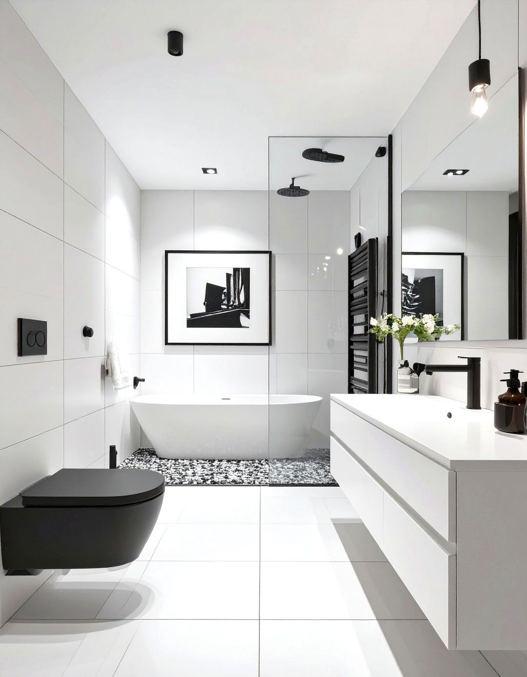 Minimalist Monochrome Bathroom - 30 modern bathroom decor ideas