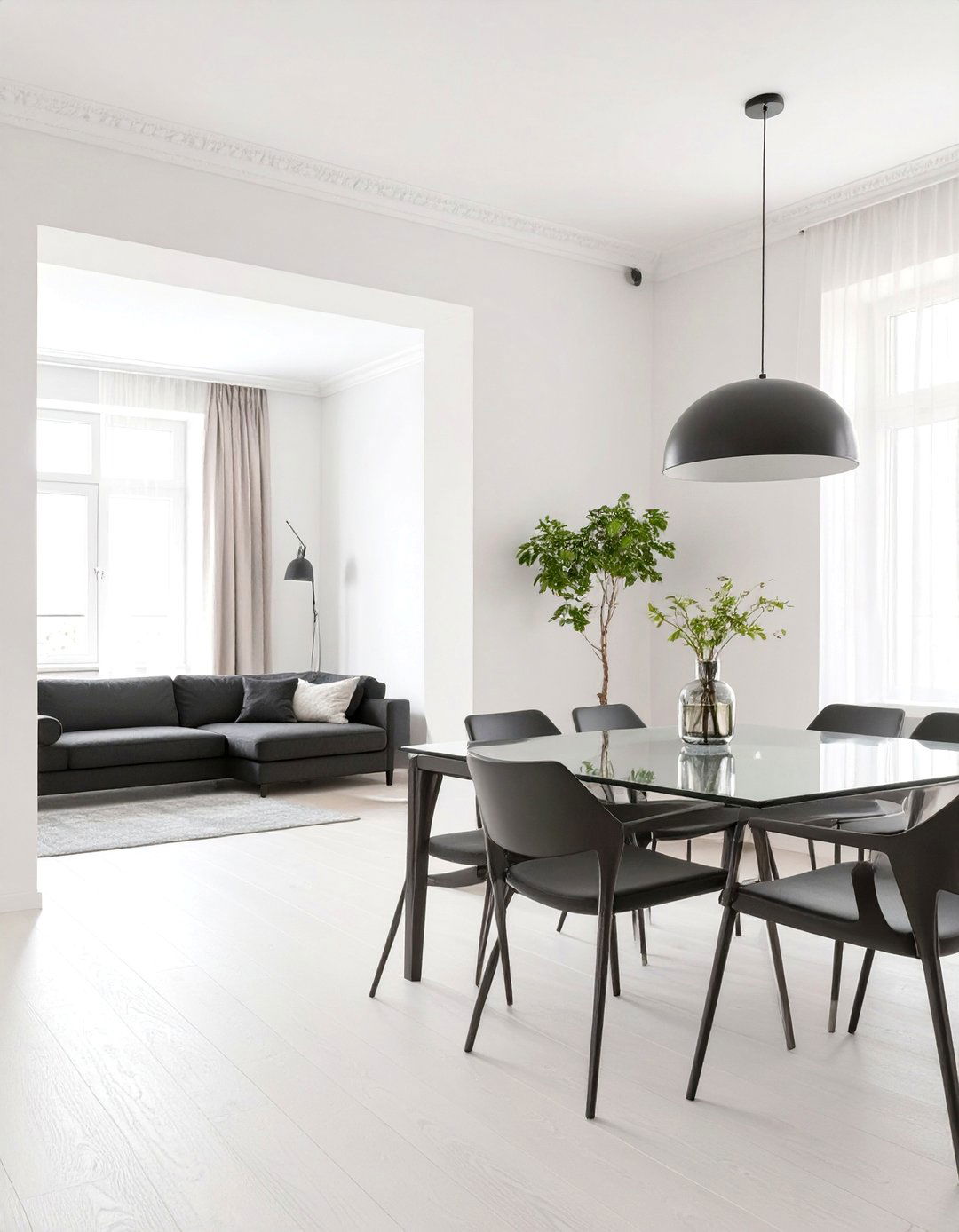 Minimalist Monochrome Design - 30 lounge dining room ideas