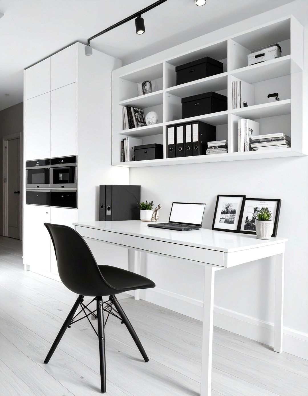 Minimalist Monochrome Home Office - 30 home office decorating ideas