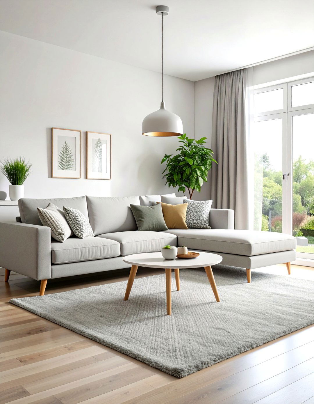 Minimalist Monochrome Living Room - 30 light grey couch living room ideas