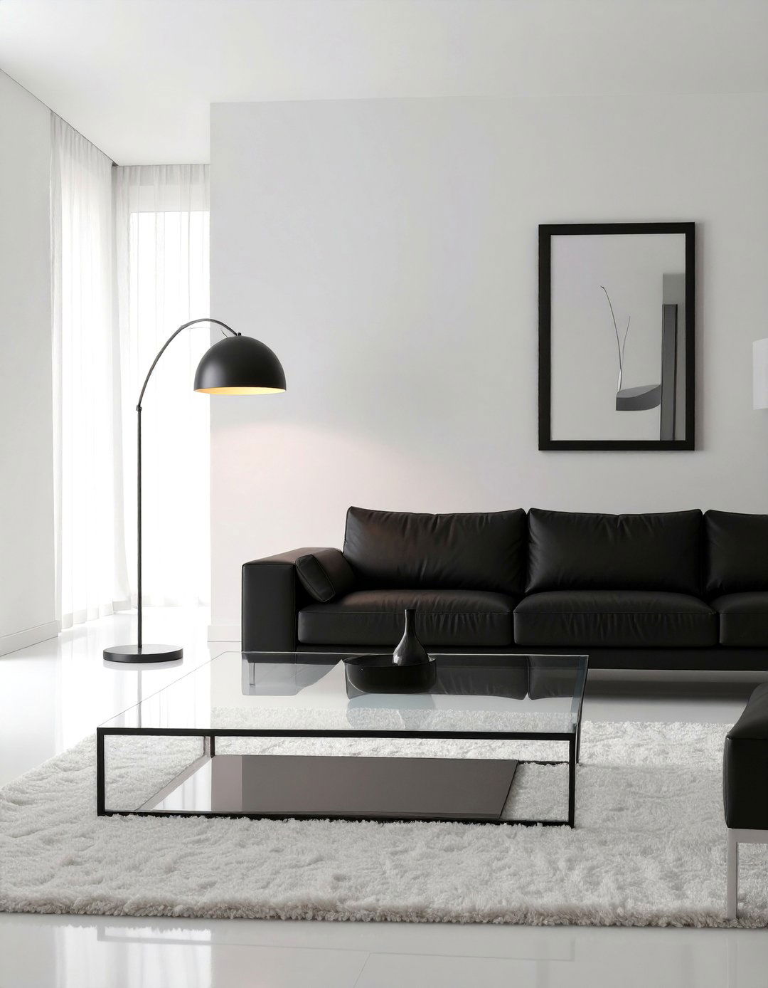 Minimalist Monochrome Living Room - 30 black couch living room ideas