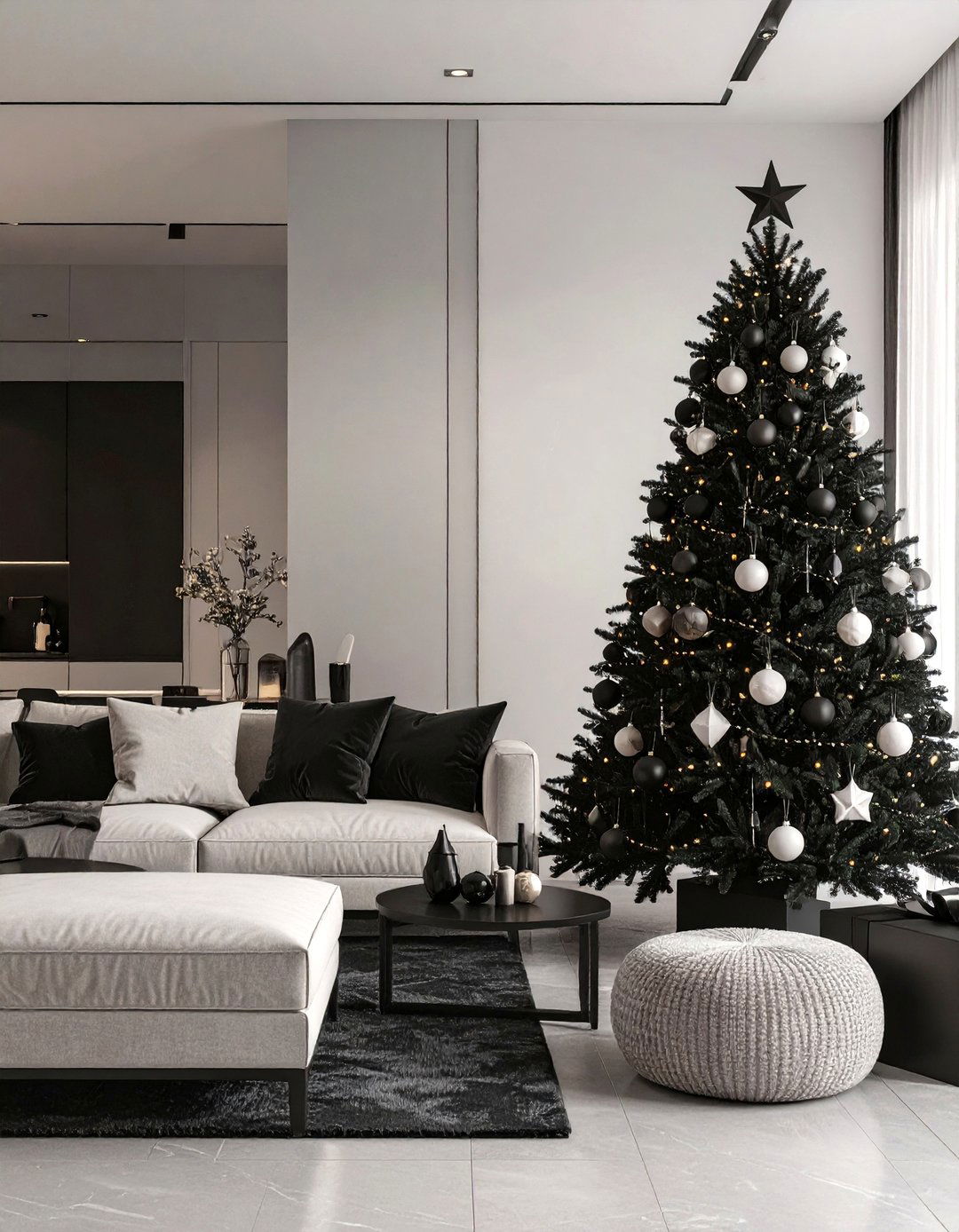 Minimalist Monochrome Magic - 30 interior design ideas for holiday decor