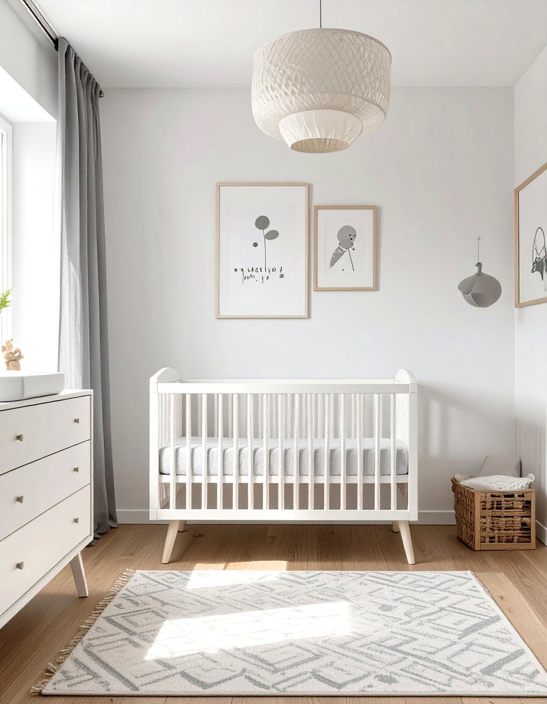 Minimalist Monochrome Nursery Design - 30 baby boy nursery ideas for small rooms