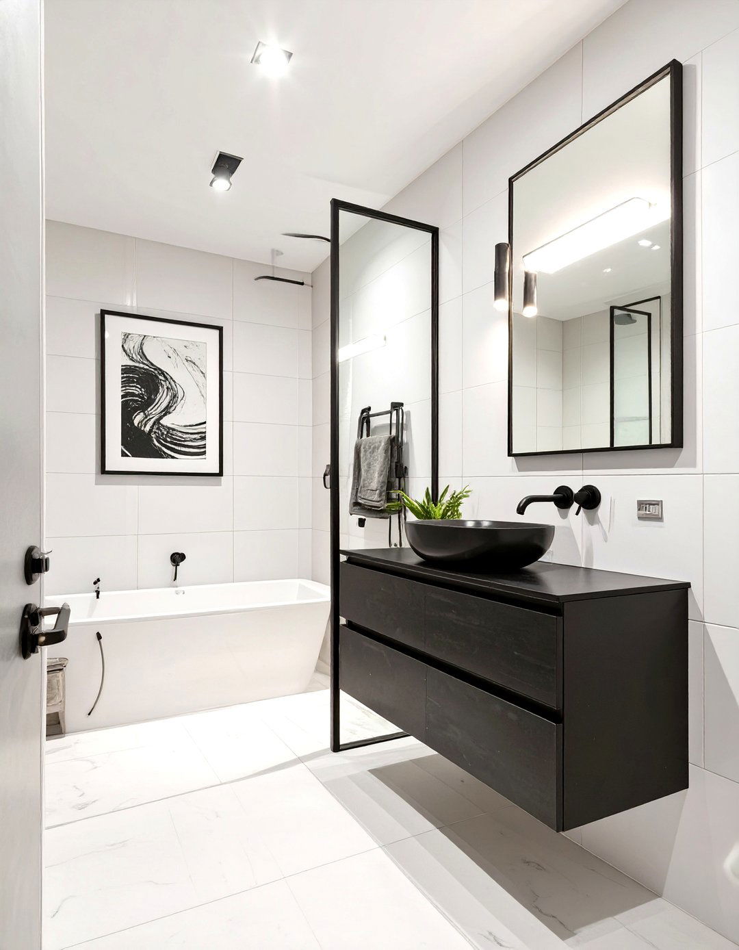 Minimalist Monochrome Small Bathroom - 30 cheap bathroom ideas for small bathrooms