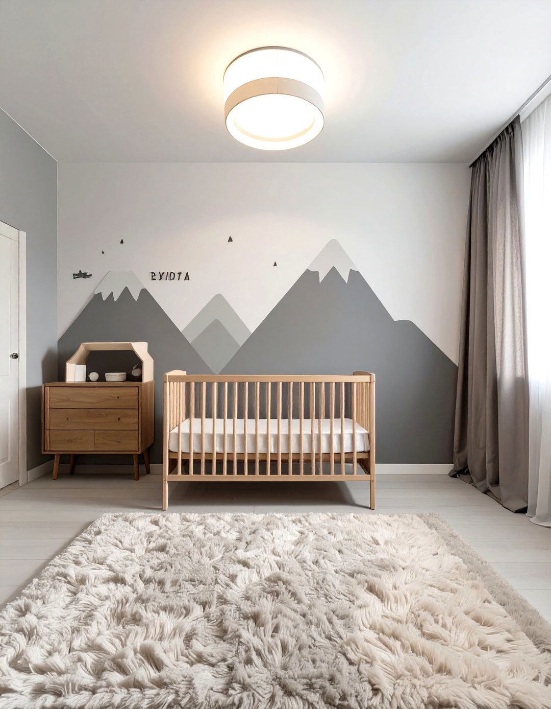 Minimalist Mountain Nursery - 30 nursery ideas for boys