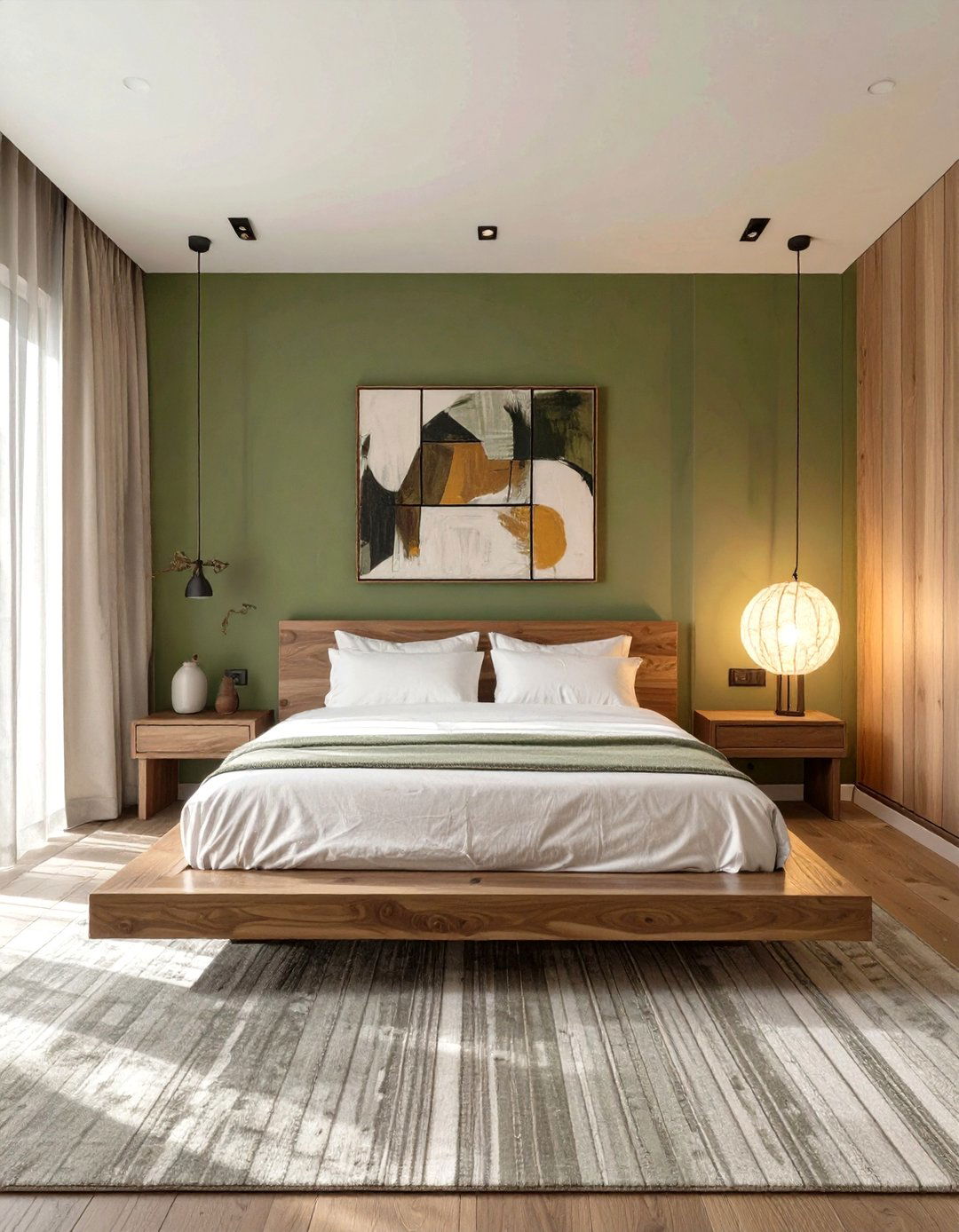 Minimalist Olive Green Bedroom Sanctuary - 30 olive green bedroom ideas