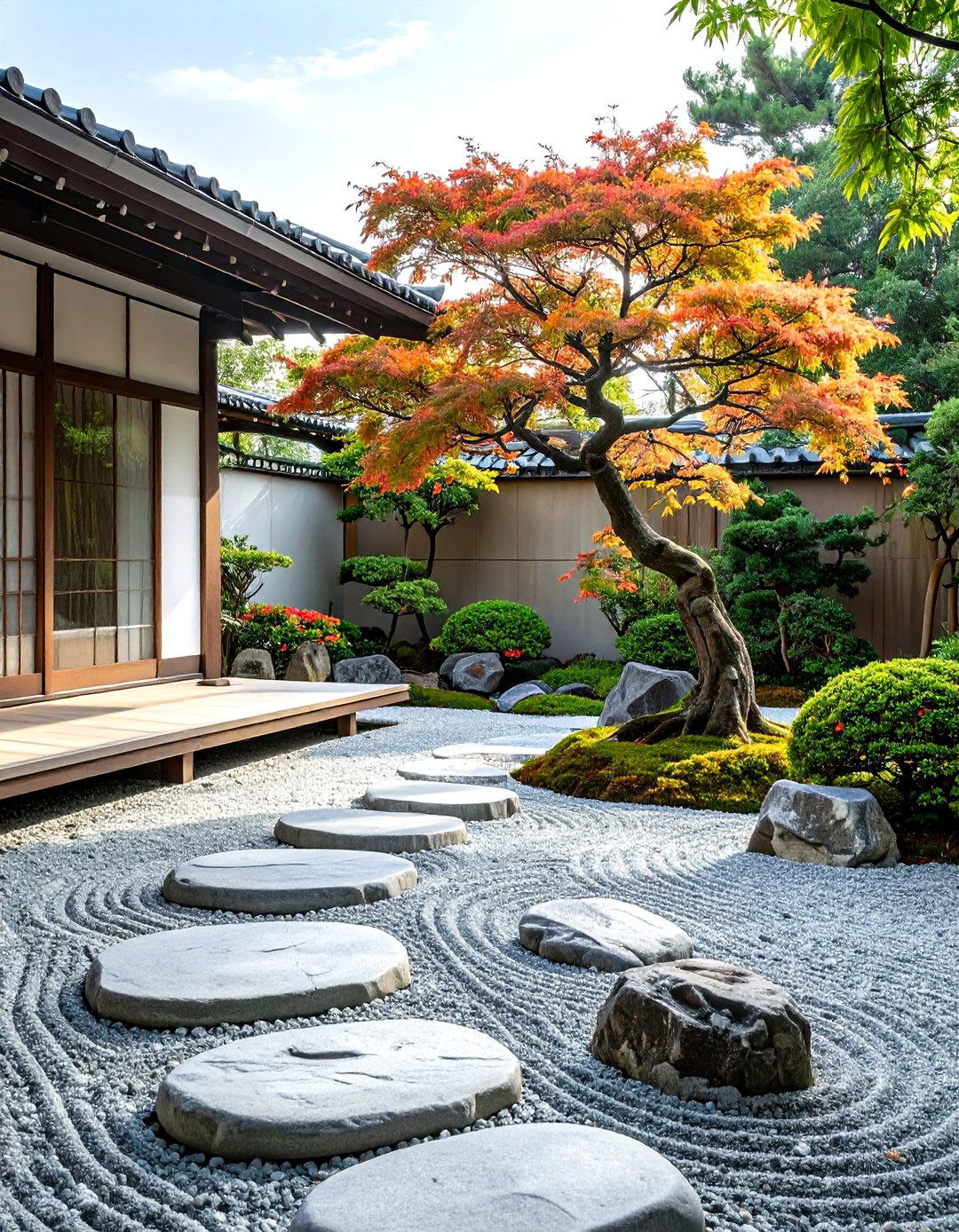 Minimalist Patio with Gravel and Paver Accents - 30 outdoor patio design pictures ideas