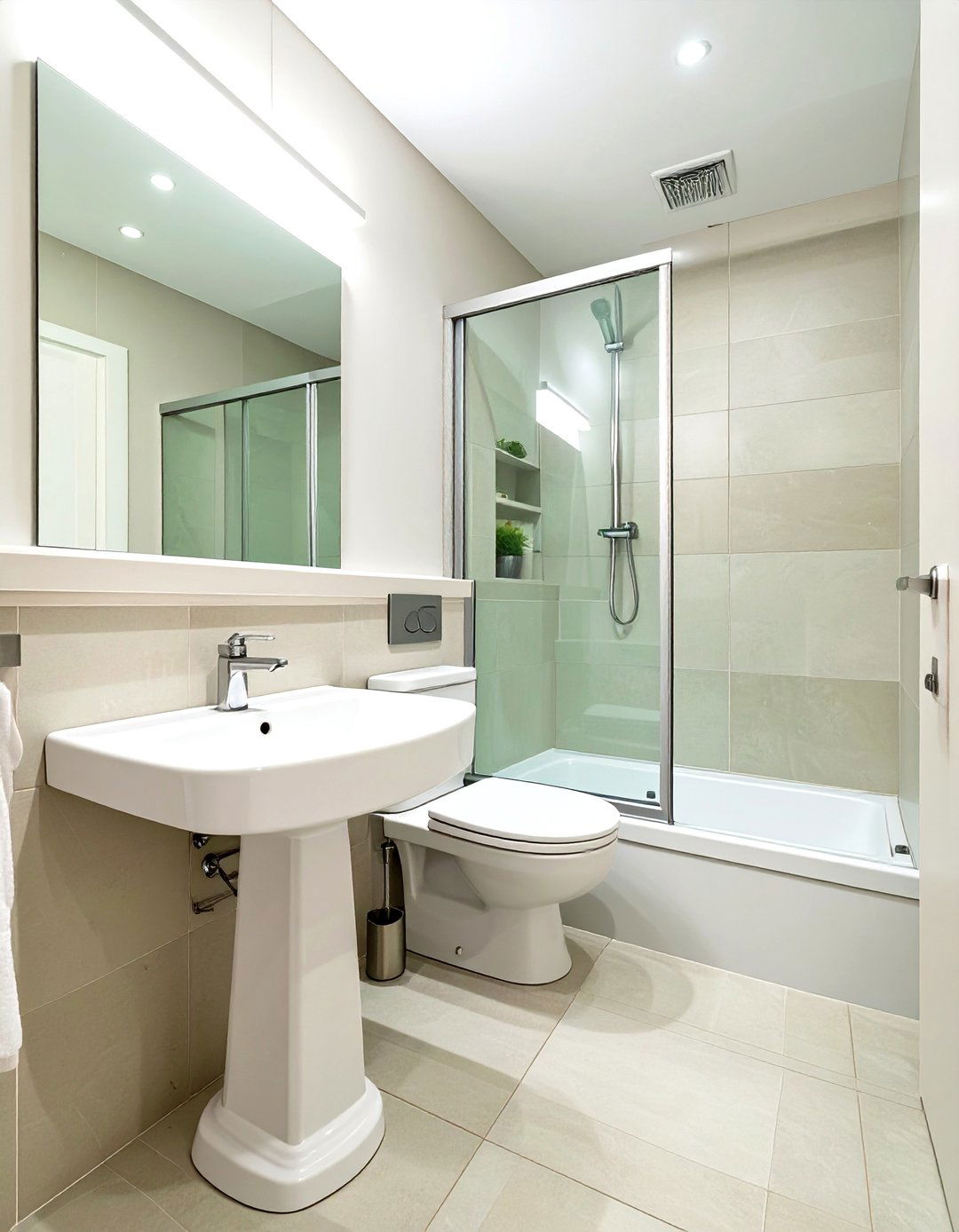 Minimalist Pedestal Sink Layout - 30 small bathroom layout ideas