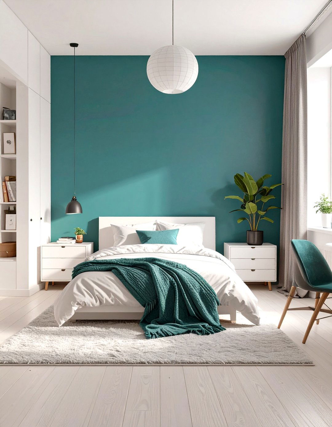 Minimalist Room with a Bold Accent Wall - 30 teen room inspo ideas