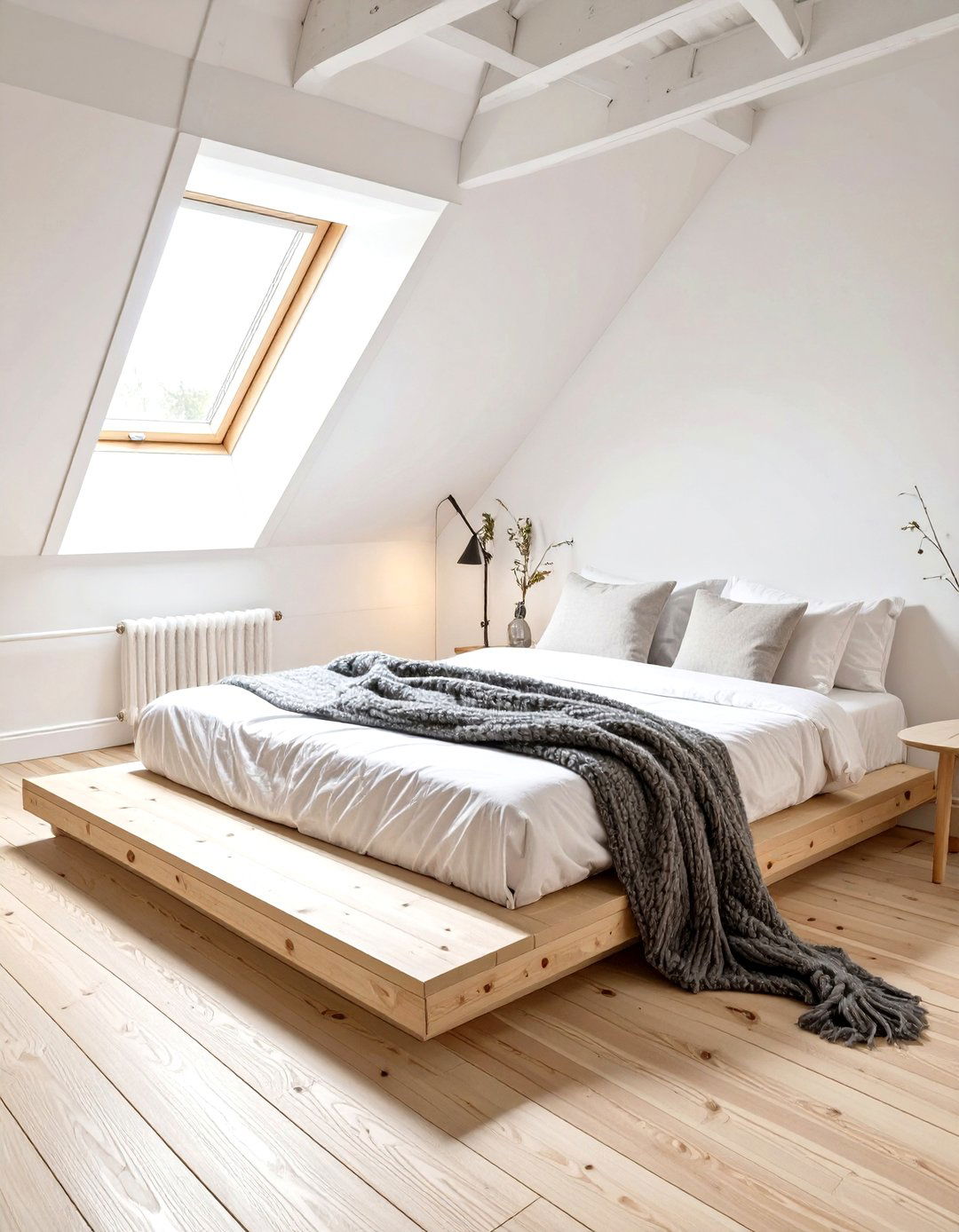 Minimalist Scandinavian Attic Bedroom - 30 modern attic bedroom ideas
