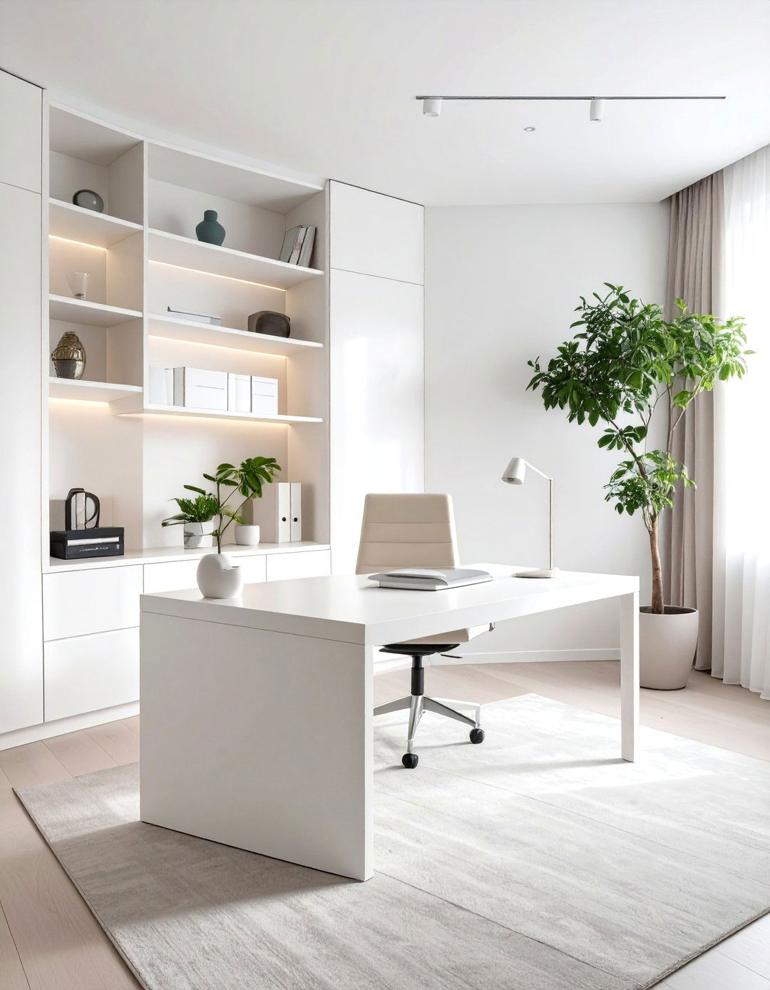 Minimalist Serenity Office - 30 cute office ideas