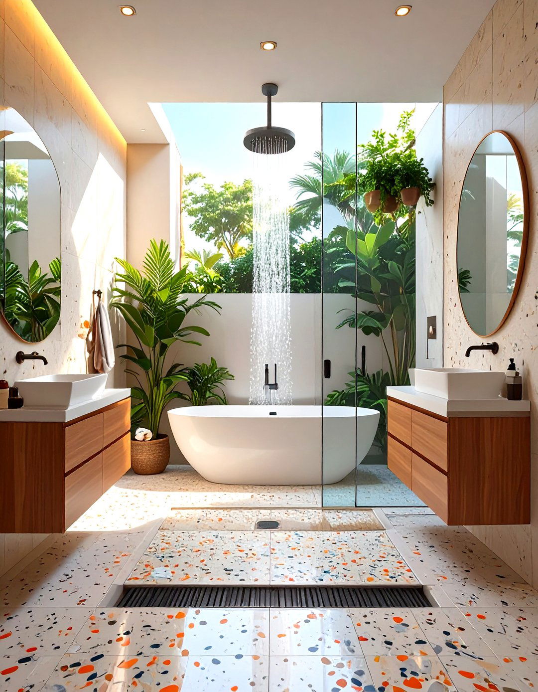 Minimalist Shower with Hidden Drain - 30 tub to shower conversion ideas