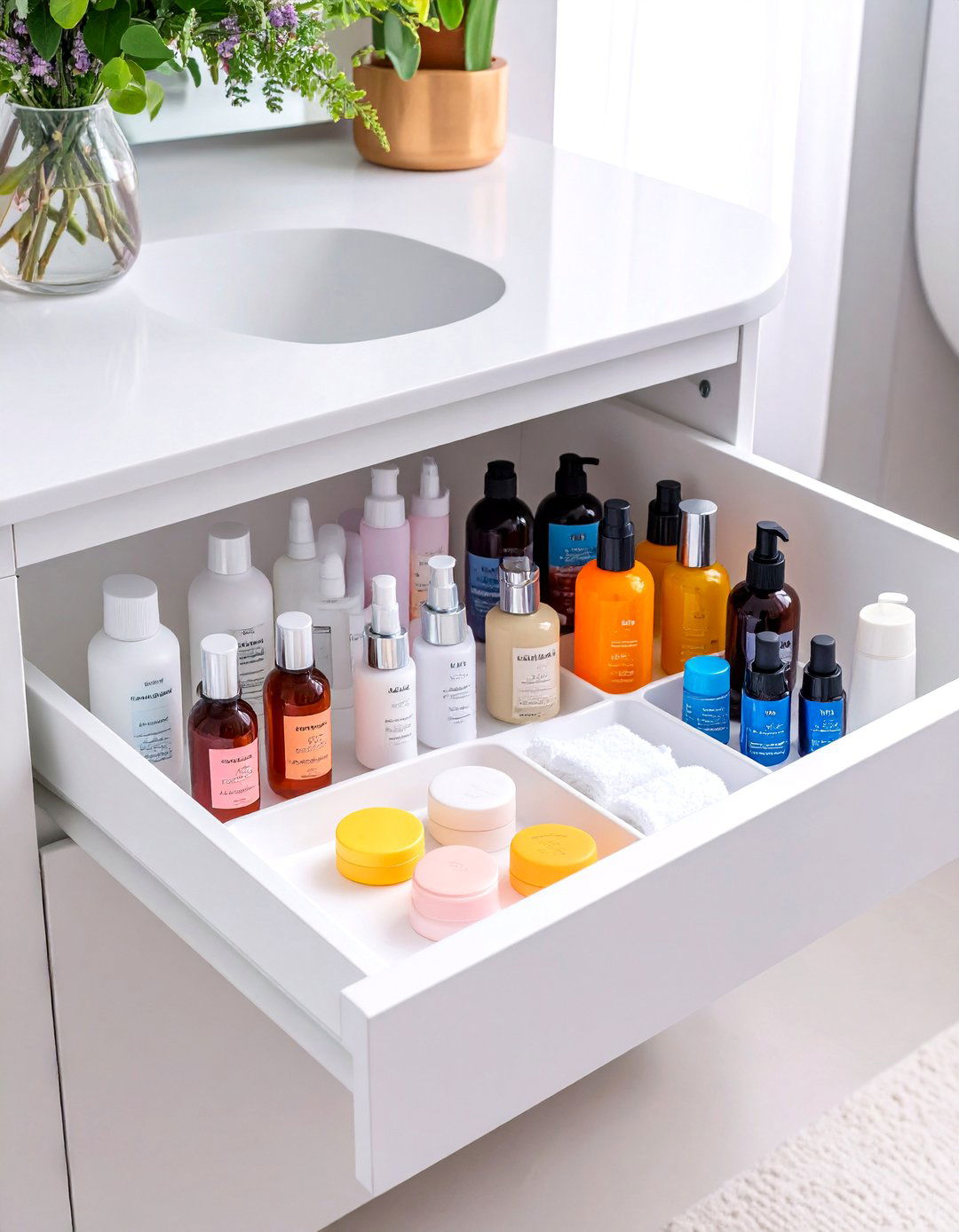 Minimalist Single Container Method - 30 bathroom drawer organization ideas