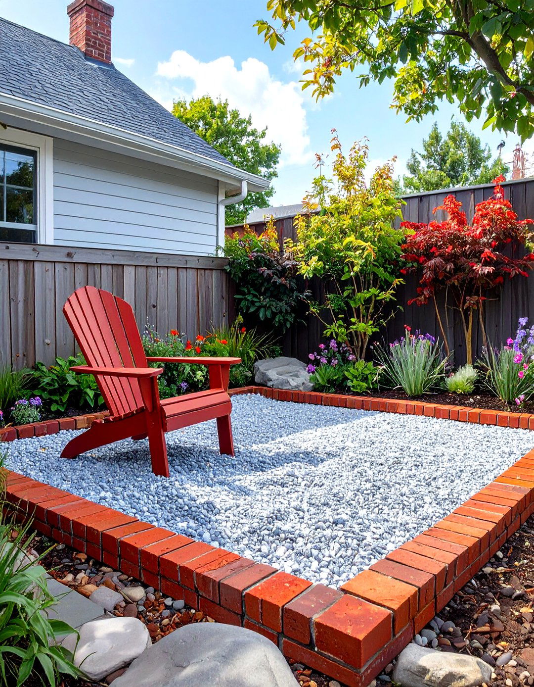 Minimalist Single Row Paver Edging Patio - 30 small cheap patio paver ideas