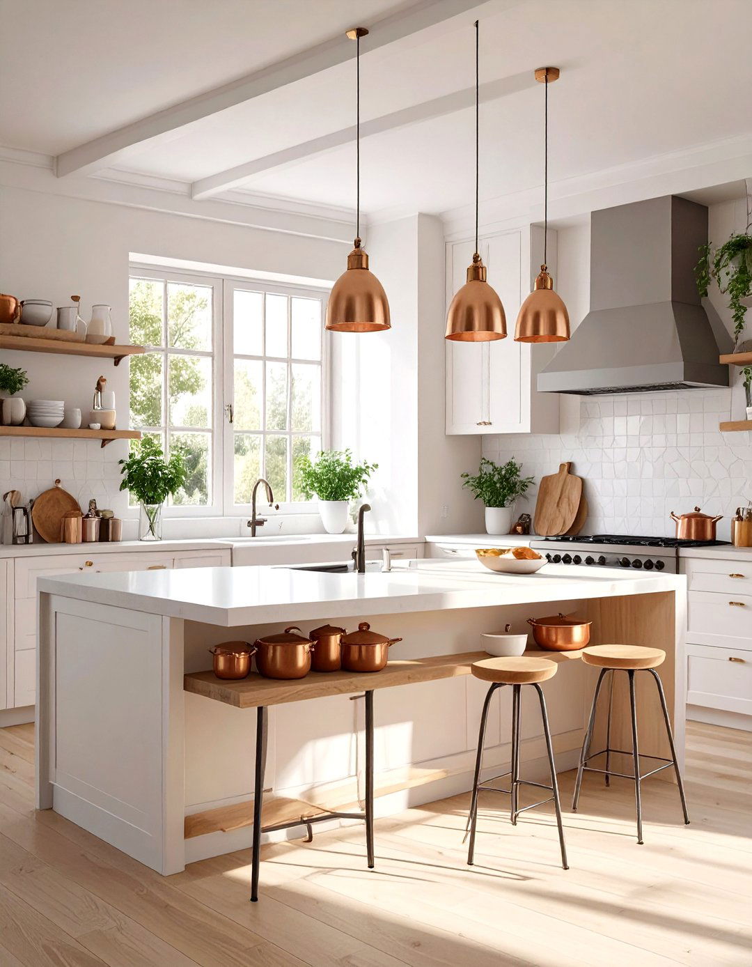 Minimalist Small Kitchen Island with Slim Legs - 30 small kitchen ideas with island