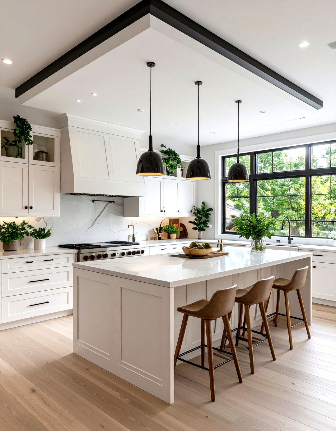 Minimalist Soffit with a Shadow Line - 30 kitchen soffit ideas