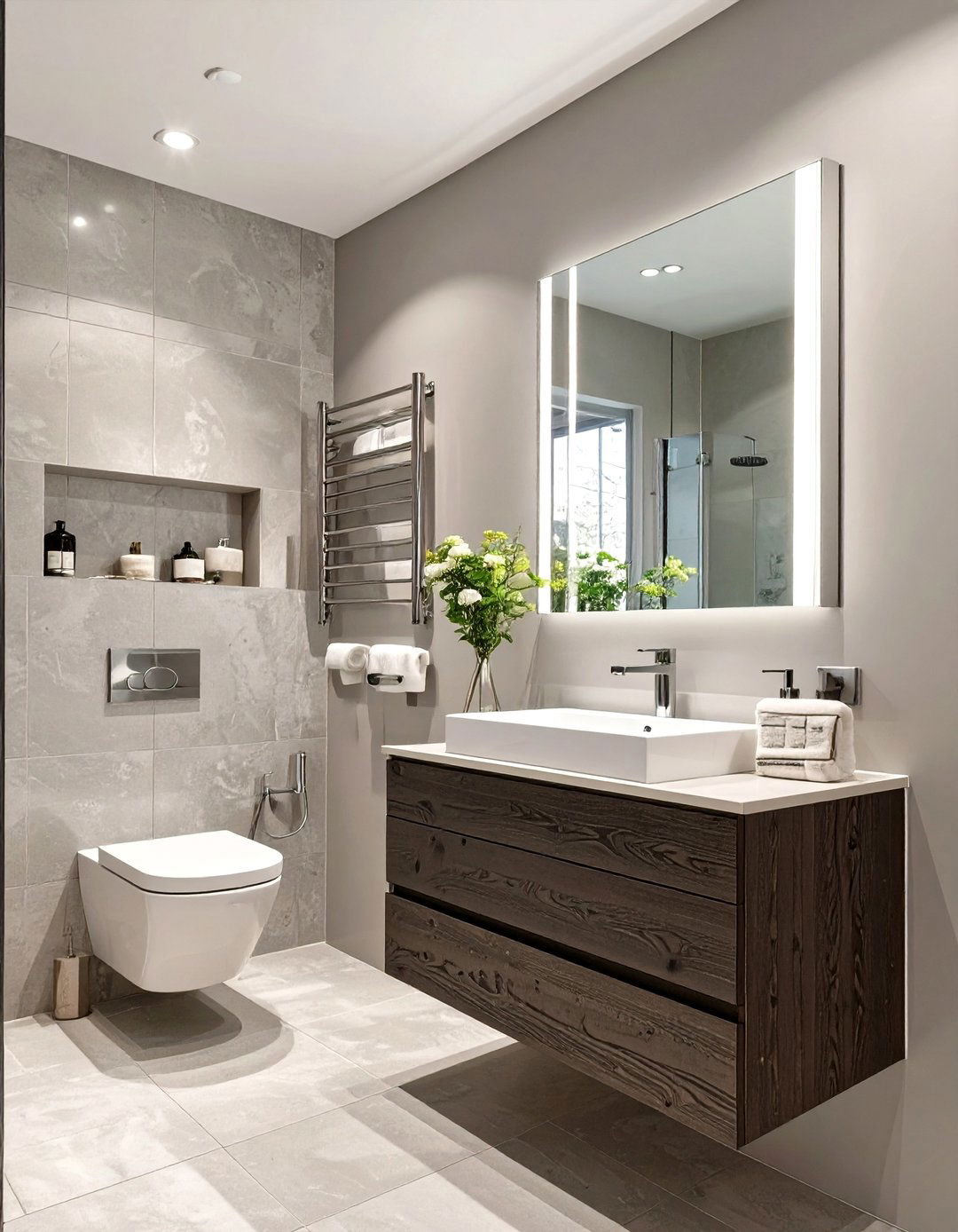Minimalist Soft Gray Bathroom - 30 bathroom wall paint ideas