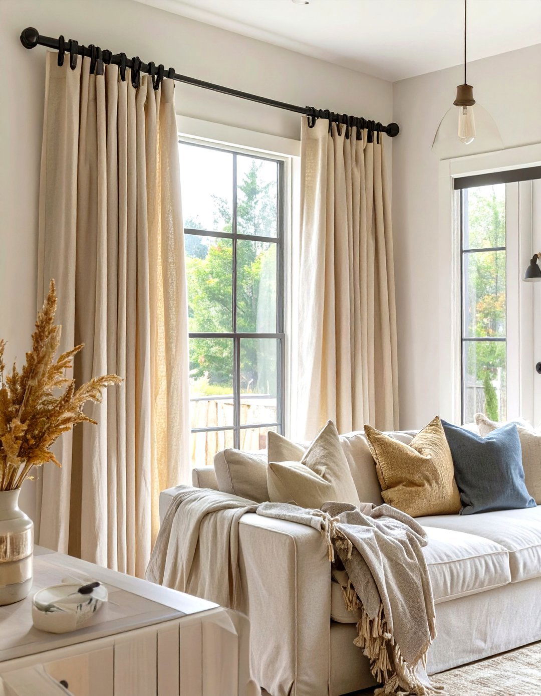 Minimalist Tab Top Curtains - 30 modern curtain designs for living room