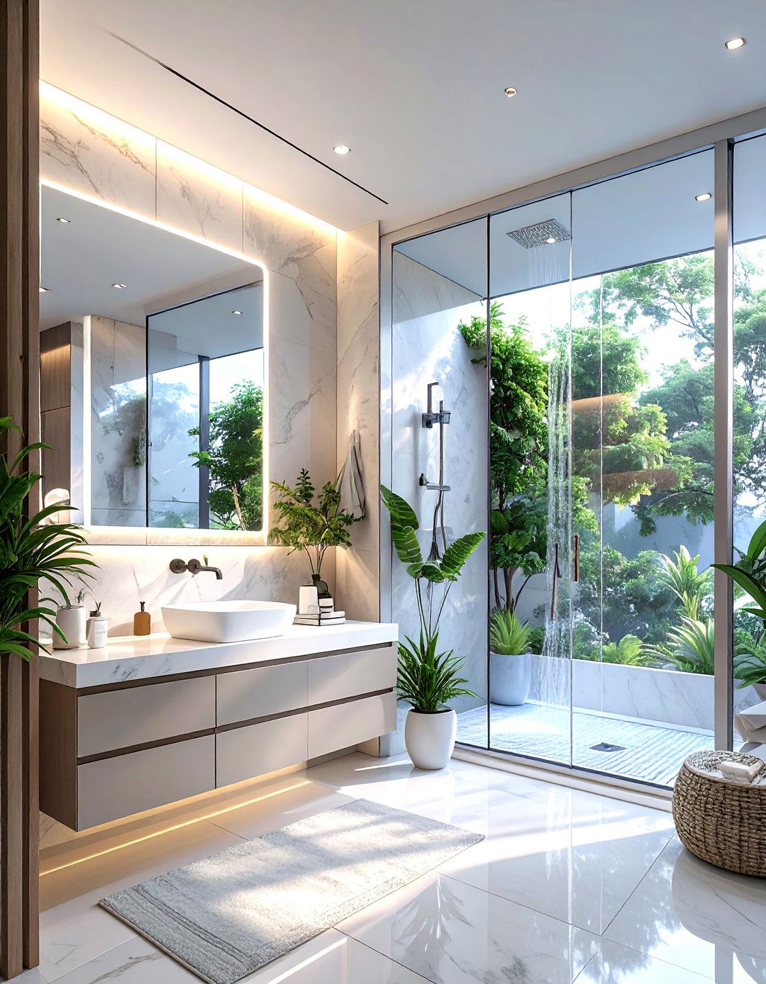 Minimalist Tech Forward Apartment Bathroom - 30 apartment bathroom ideas