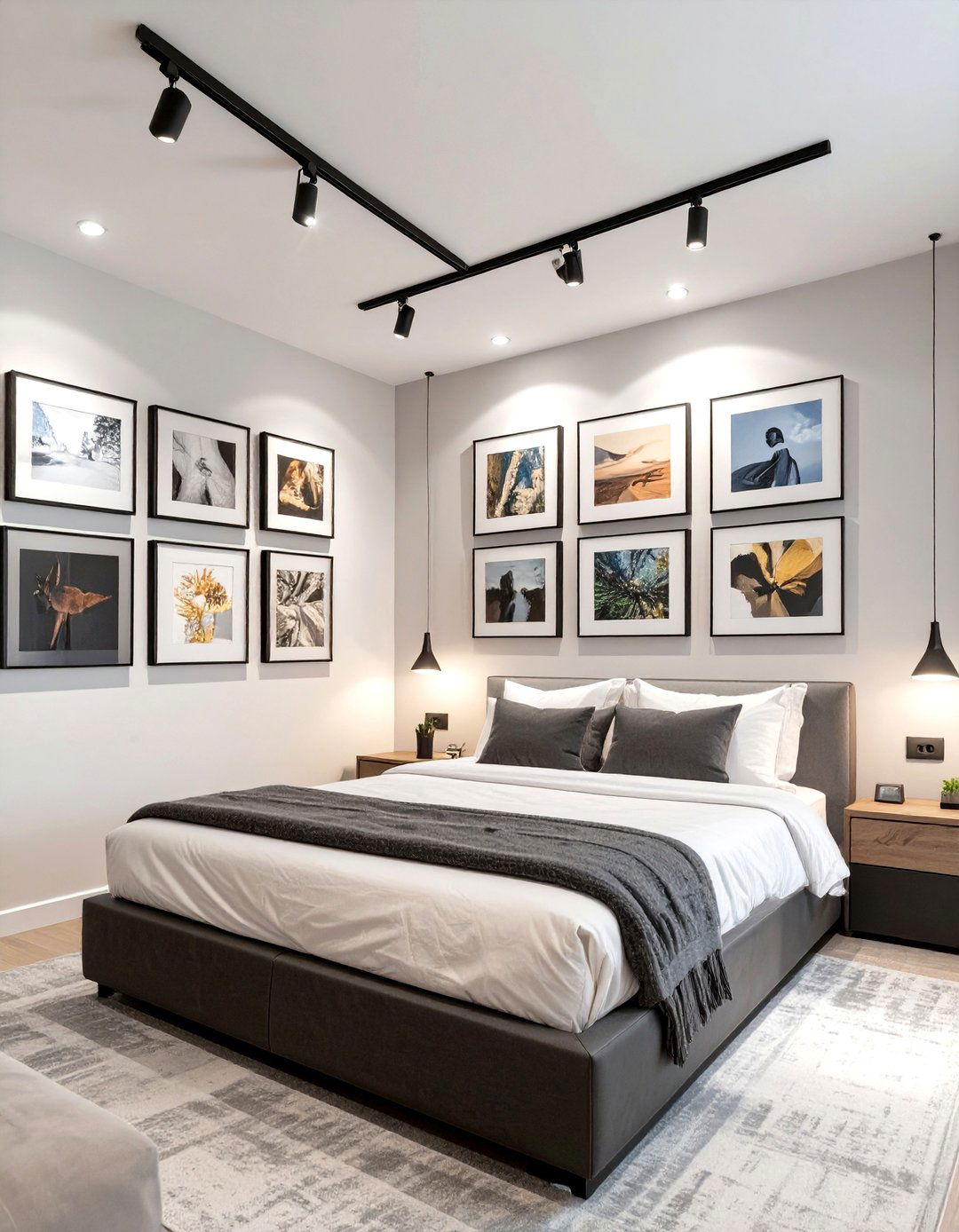 Minimalist Track Lighting System - 30 bedroom ceiling light ideas