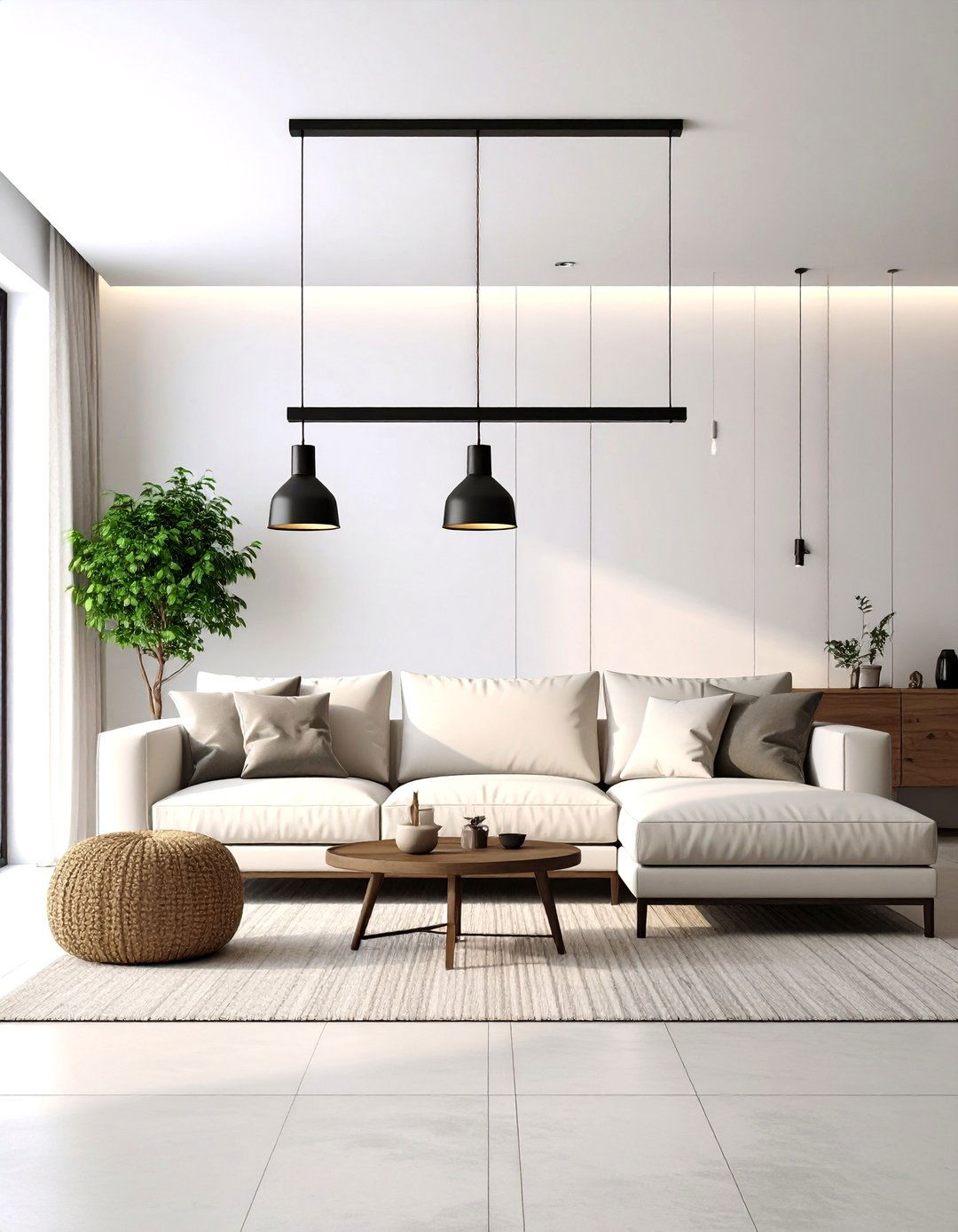 Minimalist Tube Light living room ceiling lighting - 30 living room ceiling lighting ideas