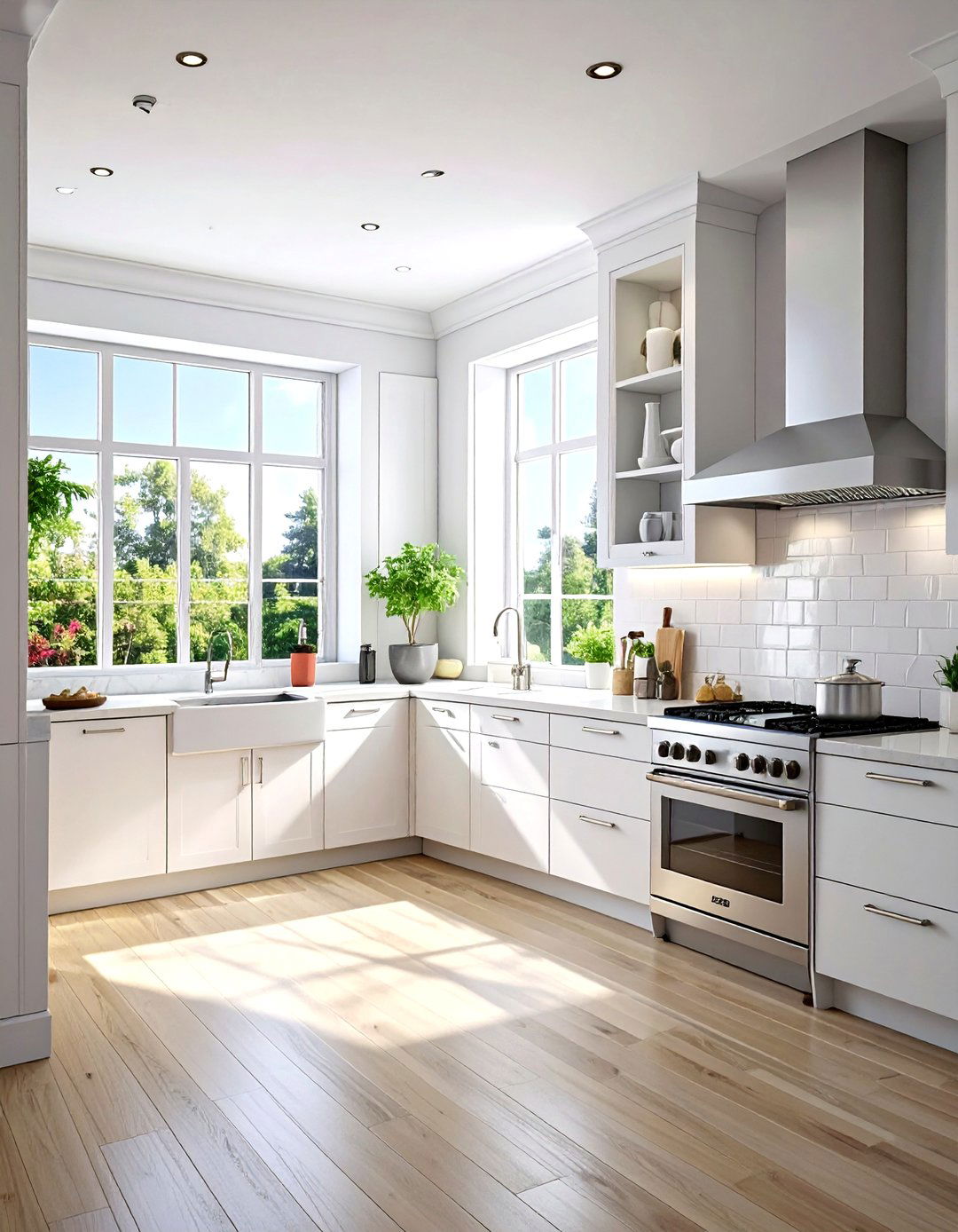 Minimalist U Shaped Kitchen with Handleless Cabinets - 30 u shaped kitchen designs