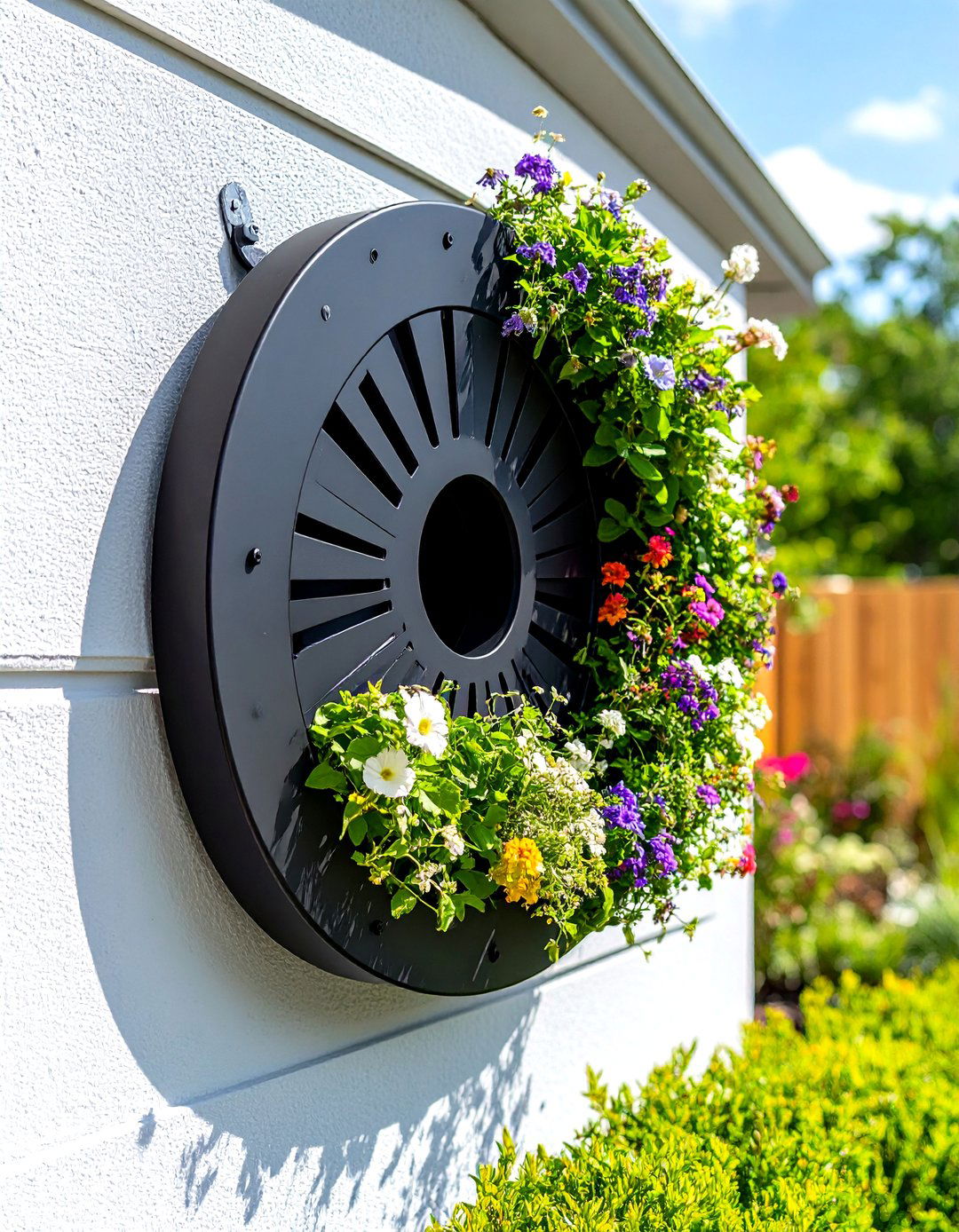 Minimalist Wall Mounted Hose Holder - 30 garden hose storage ideas