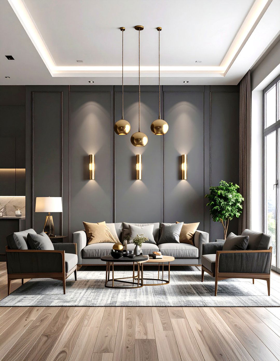 Minimalist Wall Sconces Living Room - 30 living room high ceiling wall decor ideas