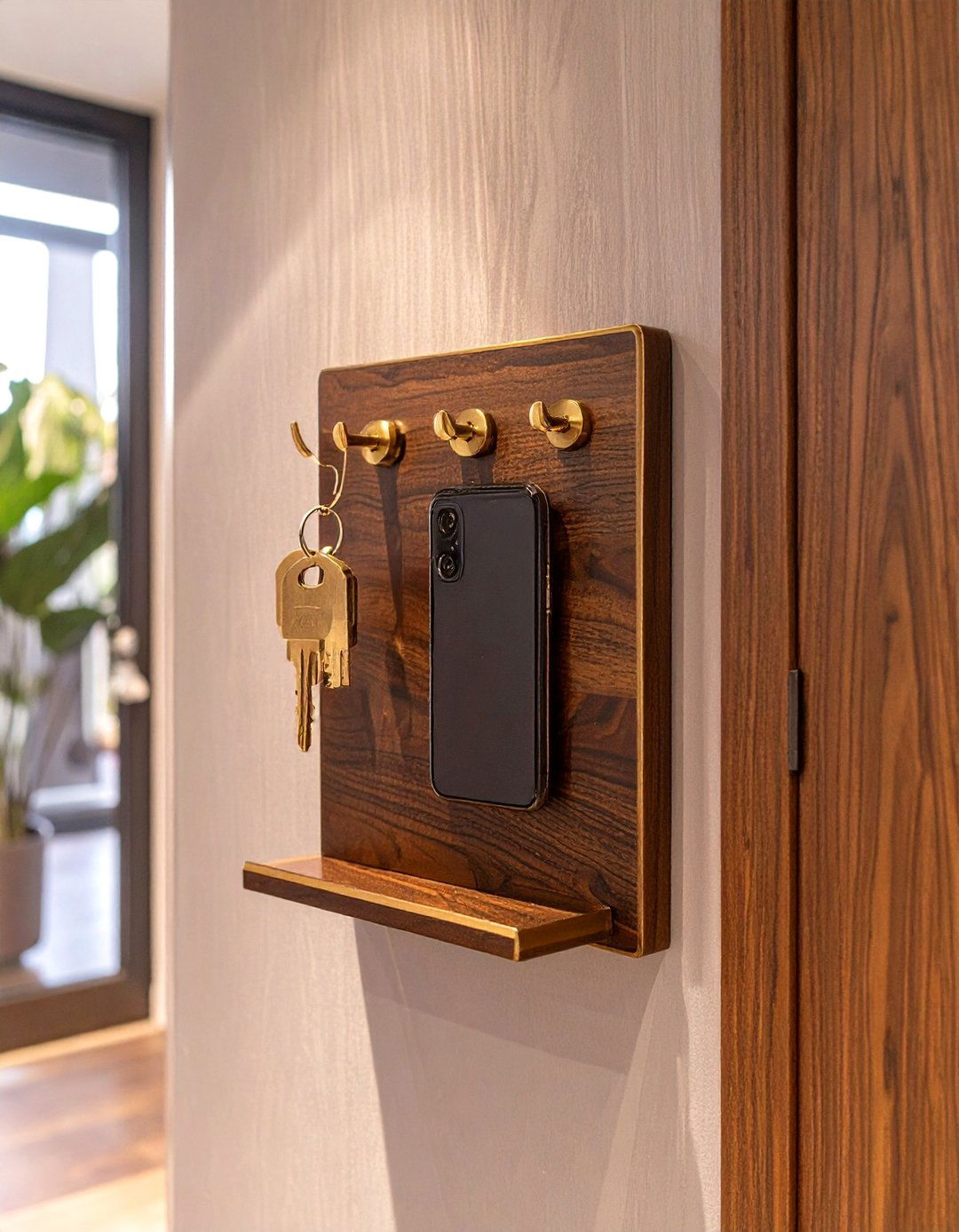 Minimalist Wall Valet for Essentials - 30 small entryway design ideas