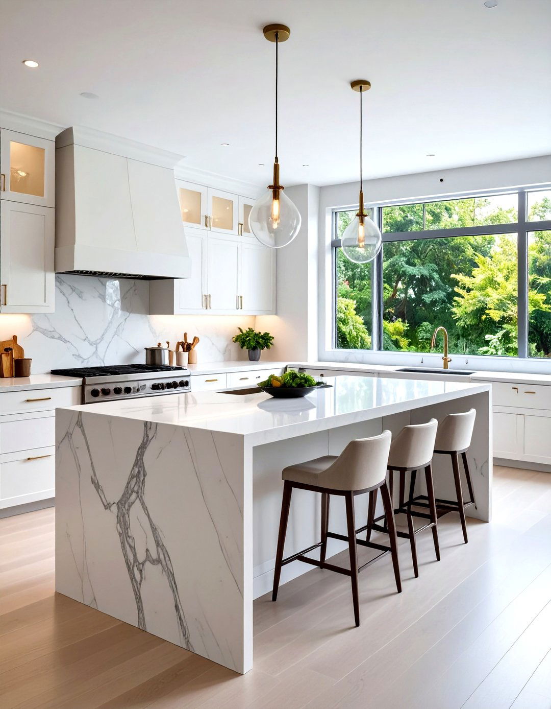 Minimalist Waterfall Kitchen Island - 30 island kitchen ideas