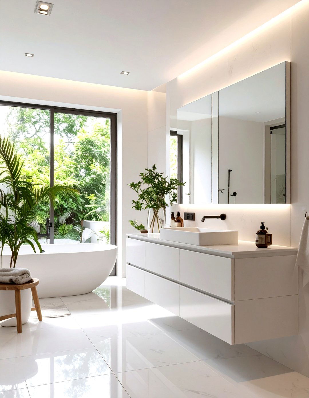 Minimalist White Bathroom Design - 30 white bathroom ideas