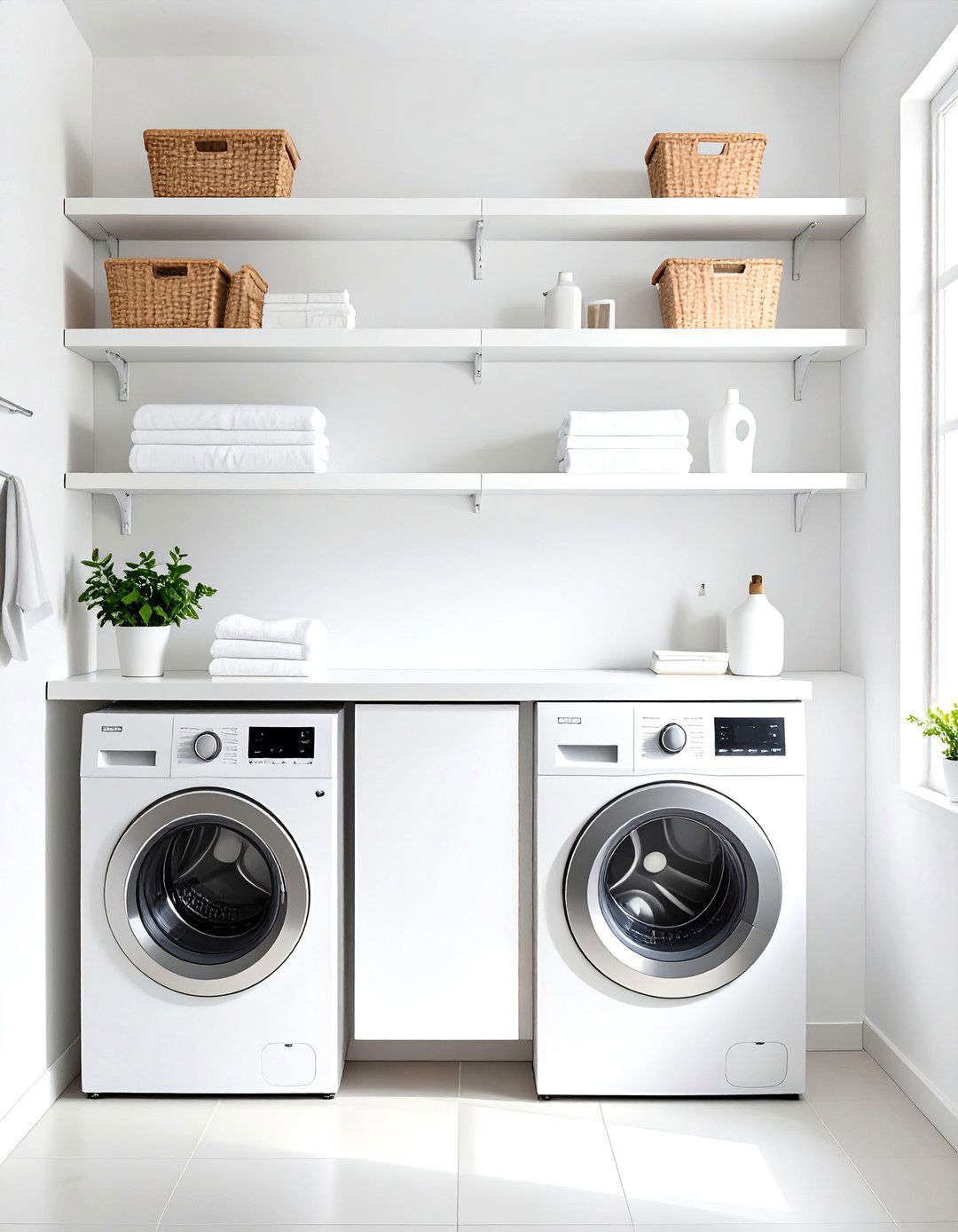Minimalist White Laundry Room Shelves - 30 laundry room shelves ideas