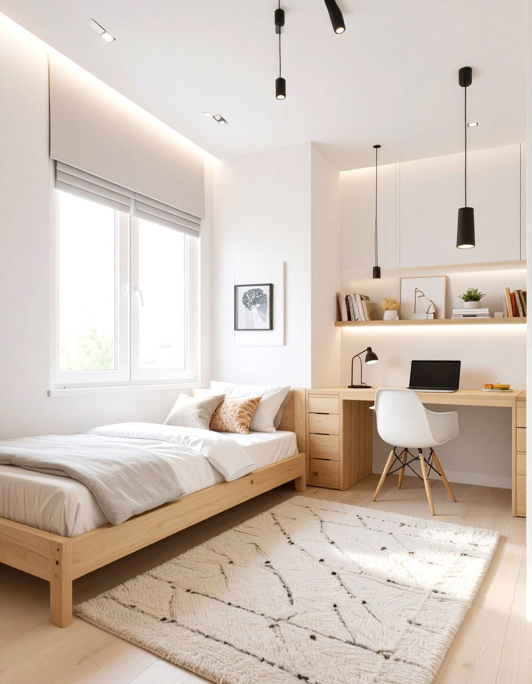 Minimalist White and Wood Boys Room - 30 boys room color ideas