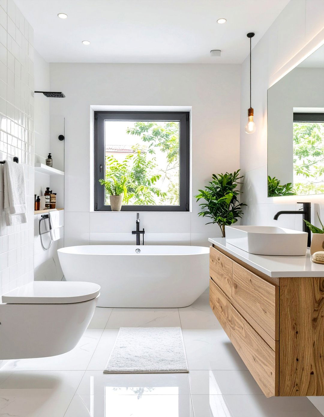 Minimalist White on White Bathroom - 30 bathroom painting ideas photos
