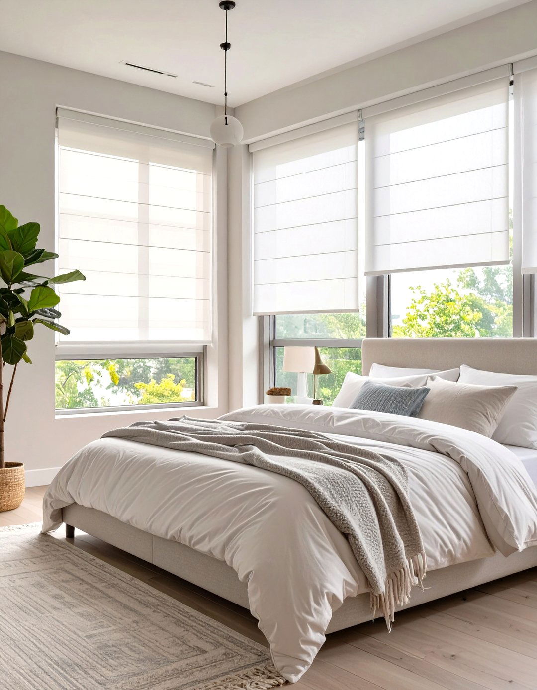 Minimalist Window Treatments - 30 small master bedroom ideas