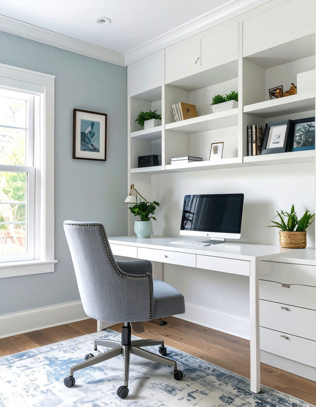 Minimalist Yet Functional Home Office - 30 transitional interior design ideas